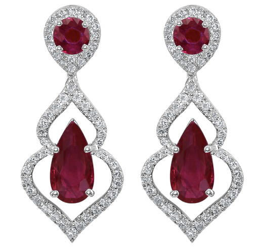 [GJER.00078339] Gemstone and Diamond Dangle Earrings