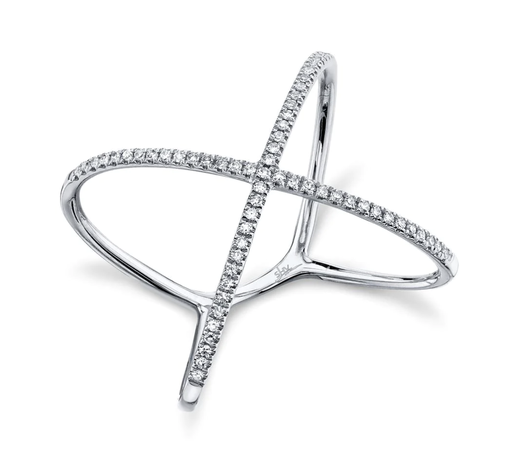 [FRNG.00078395] 0.18CT DIAMOND &quot;X&quot; RING
