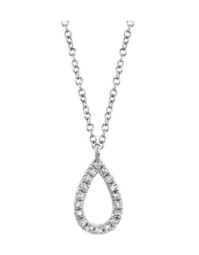 [FNEC.00078416] 0.06CT DIAMOND PEAR NECKLACE