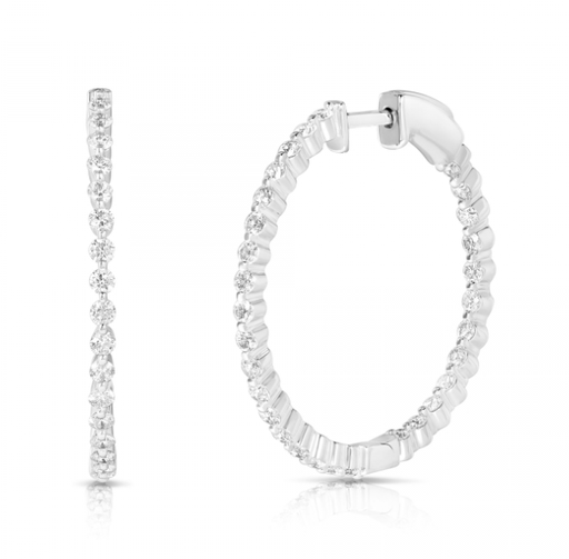 1 1/2 CT OVAL SHARED SINGLE PRONG HOOPS
