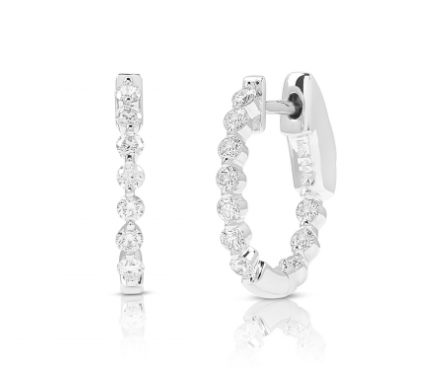 1/2 CT OVAL SHARED SINGLE PRONG HOOPS