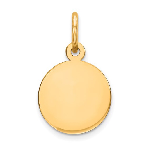[GPND.00078511] 14k Plain .009 Gauge Circular Engravable Disc Charm