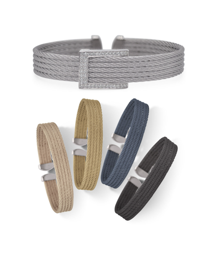 [FBRA.00078545] Buckle Up Set of 5 Cuffs with Removable Buckle with 18kt Gold & Diamonds
