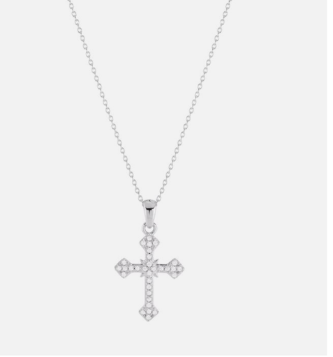 [FNEC.00078895] Judith necklace with cross with colored stones