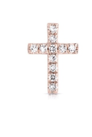 BLESSED NOT STRESSED CROSS DIAMOND CHARM