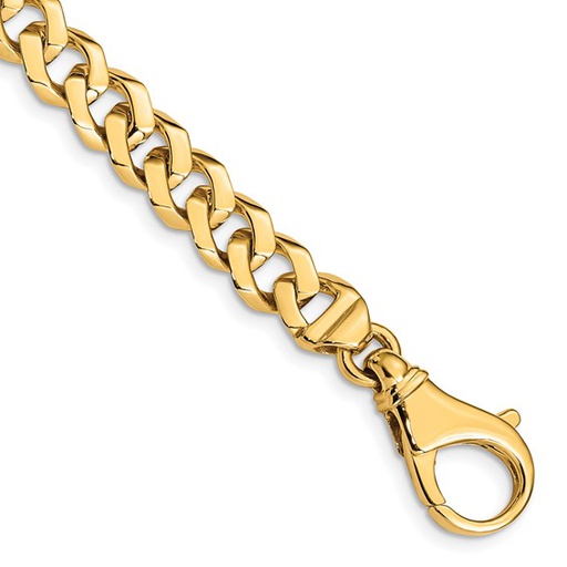 [GBRC.00079130] 14K 8 inch 8mm Hand Polished Fancy Link with Fancy Lobster Clasp Bracelet