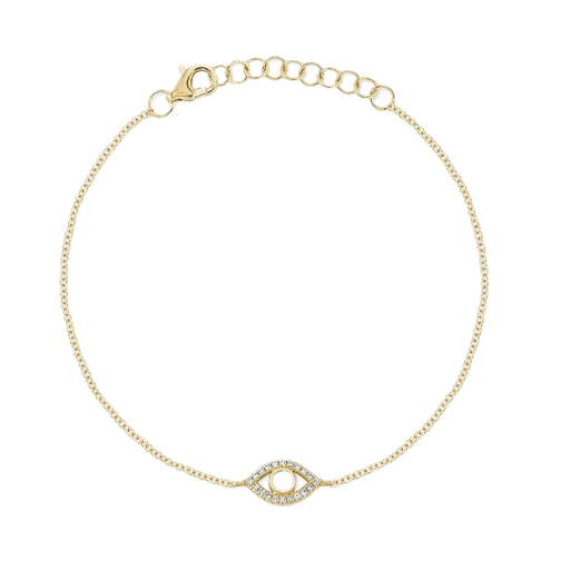 [FBRA.00079230] DIAMOND & COMPOSITE TURQUOISE EYE BRACELET