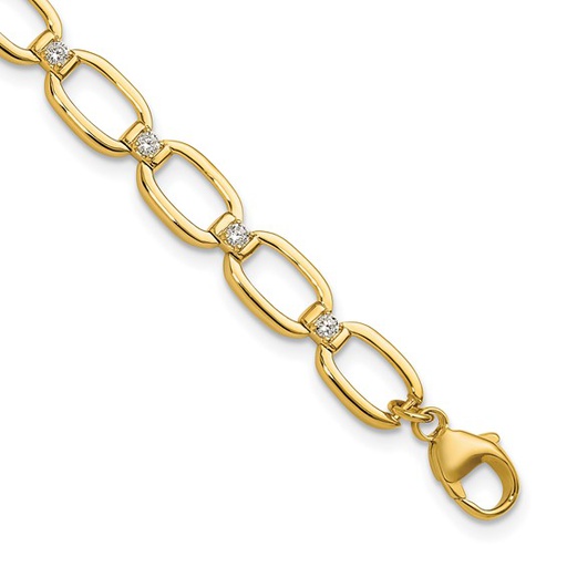 [GBRC.00079310] 14K Lab Grown Diamond Oval Link with .25 inch ext. Bracelet