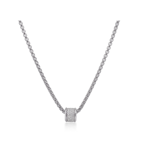 [FNEC.00079495] Chain Barrel Necklace with 14kt Gold & Diamonds