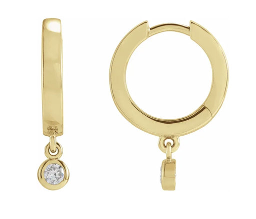 [GERR.00079593] 14K Yellow 1/5 CTW Natural Diamond Hinged Hoop Earrings