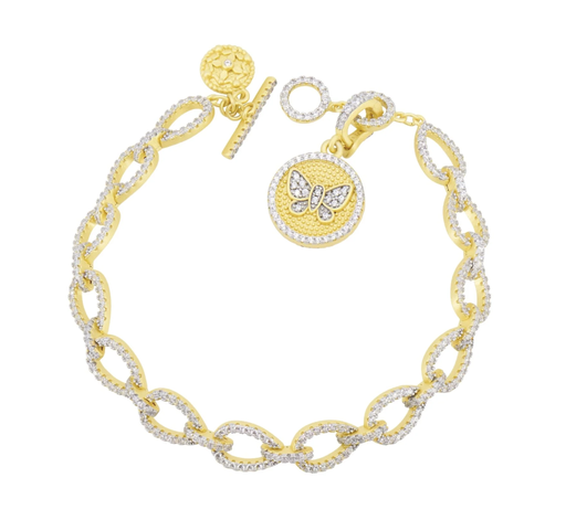 [FBRA.00079863] Butterflies in Bloom Dewdrop Chain Link Bracelet