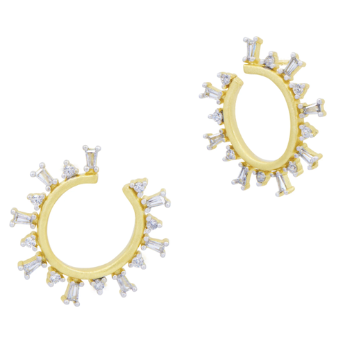 [FEAR.00079916] Midnight Mosaic Illussion Hoop Earrings