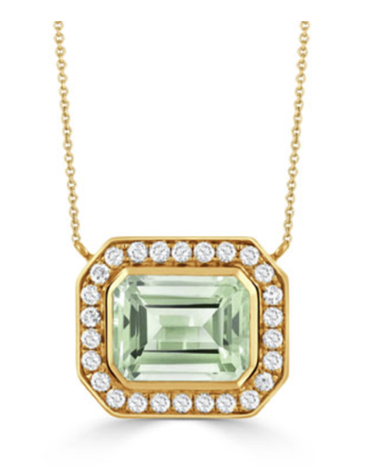 [GJNK.00080049] Green Amethyst Mint Mojito Necklace