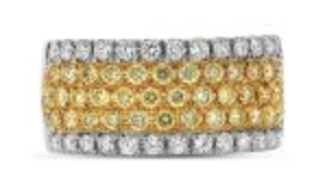 [DRNG.00080281] Five Row Two Tone Diamond Ring