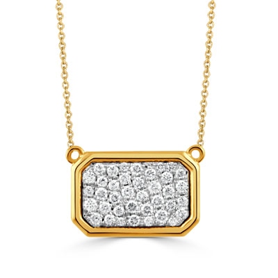 [DNCK.00080394] Pave Diamond Plaque Necklace