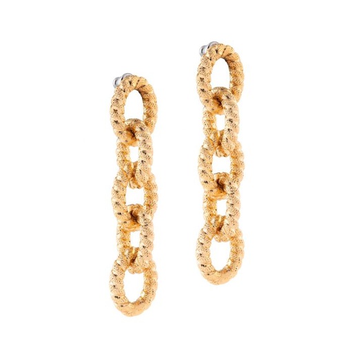 [FEAR.00080435] Striped Wave Mesh Earring Five Link