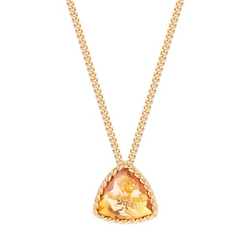 [FNEC.00080480] Orange Stone On Long Chain