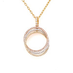 [DNCK.00080493] Triple Circle Pave Diamond Necklace