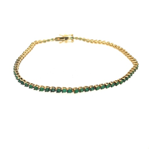 [GJBR.00080506] Three Prong Gemstone Eternity Bracelet