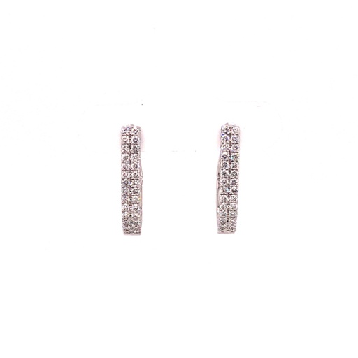 [DERR.00080528] Front Facting Double Row Diamond Pear Shape Earring