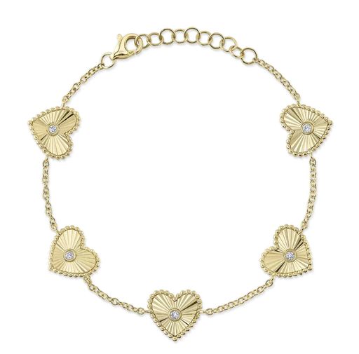 [DBRC.00080975] DIAMOND BEZEL HEART BRACELET