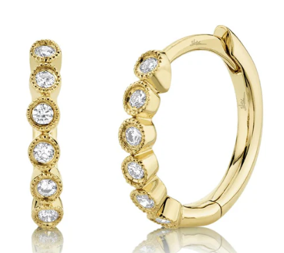 [DERR.00081074] 0.11CT DIAMOND HUGGIE EARRING