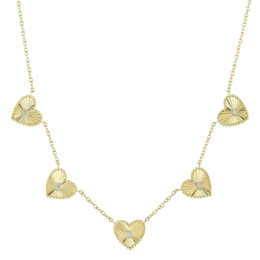 [DNCK.00081106] 0.09CT DIAMOND BEZEL HEART NECKLACE