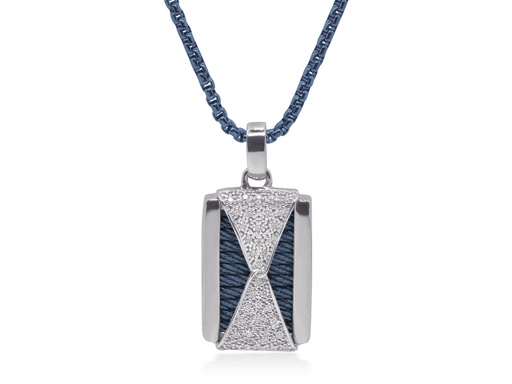 Cable & Chain Hourglass ID Tag Necklace with 14kt Gold & Diamonds