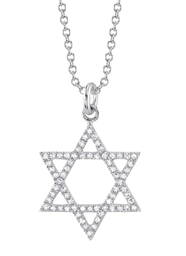 [DNCK.00081201] Diamond Star of David Necklace