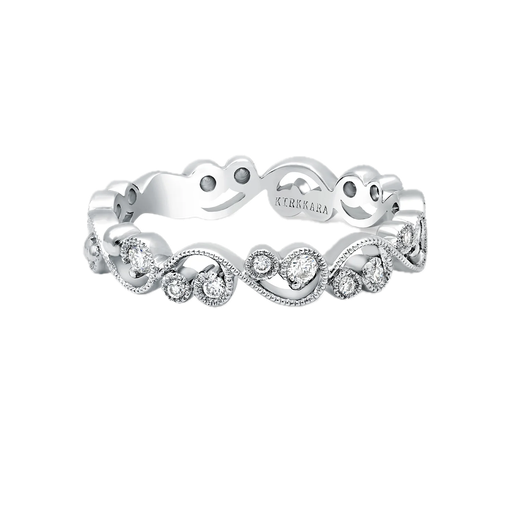 [WDDG.00081559] Stackable Milgrain Lace Diamond Wedding Band