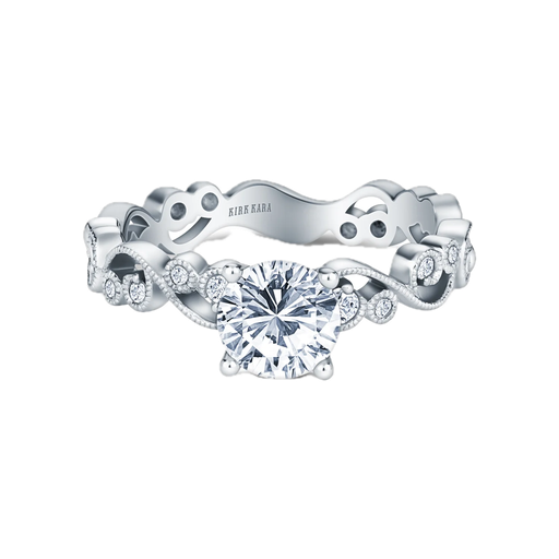 [ENGR.00081561] Lace Milgrain Solitaire Diamond Engagement Ring