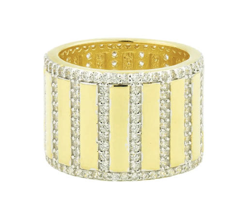 [FRNG.00081842] Rectangular Pavé Cigar Band Ring