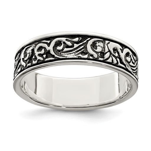 [FRNG.00082257] Sterling Silver Polished and Antiqued Filigree Women's Ring