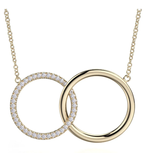 [DNCK.00082718] Double Diamond Circle Necklace