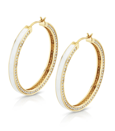 [DERR.00082726] Chroma Pavé Edge Hoop Earrings