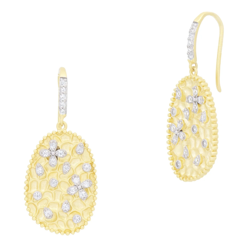 [FEAR.00083337] Streets in Bloom Textured Fish Hook Earrings