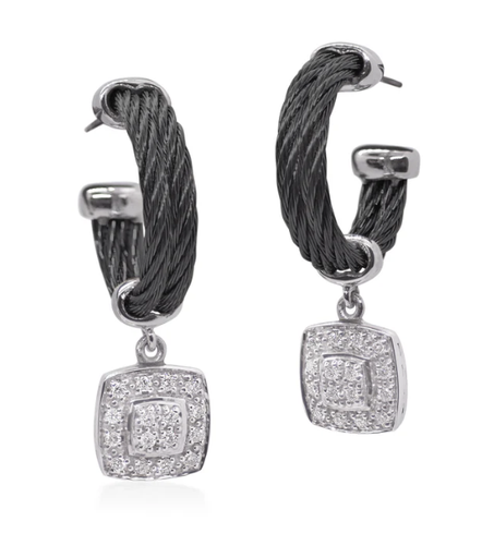 [DERR.00083933] Cushion Station Hoop Earrings